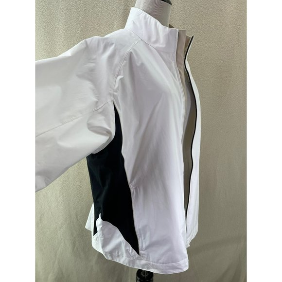 FJ White w/ Black/Tan Accent Lightweight Windbreaker Jacket, Size XL - Picture 5 of 12